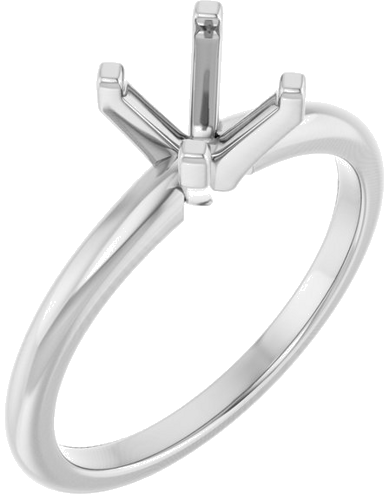 Sužadėtuvių Žiedas 10k white gold Cushion 5.5mm (1)