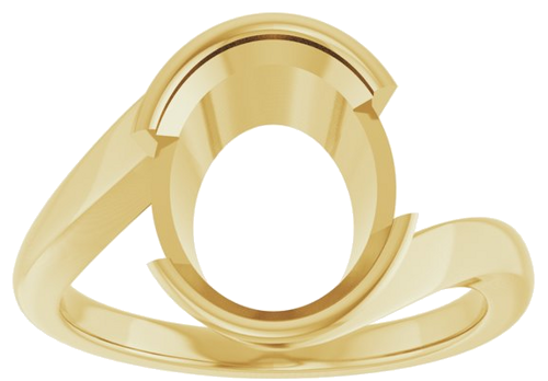 Sužadėtuvių Žiedas „Half-Bezel Solitaire“ 14k yellow gold Oval 11mm x 9mm (3)