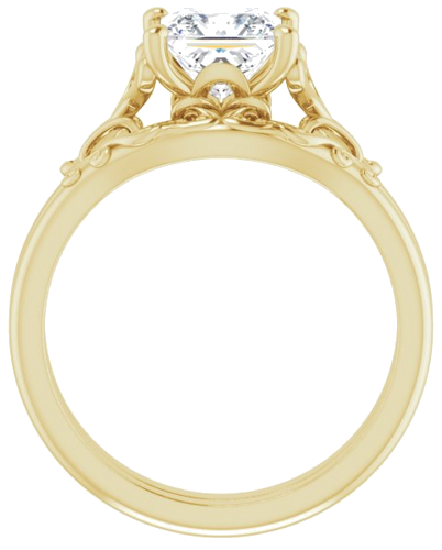 14K Yellow 6 mm Square Solitaire Engagement Ring Mounting (7)