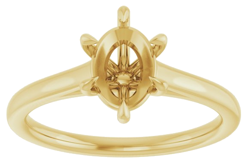 Sužadėtuvių Žiedas „Claw-Pong“ 14k yellow gold Oval 8mm x 6mm (3)