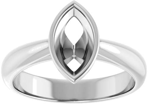 Sužadėtuvių Žiedas „Bezel-Set Solitaire“ 10k white gold Marquise 9.5mm x 5mm (3)