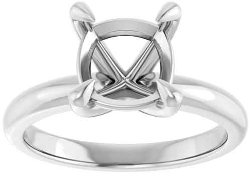 Sužadėtuvių Žiedas „Claw-Prong Solitaire“ 14k white gold Cushion 8mm (3)