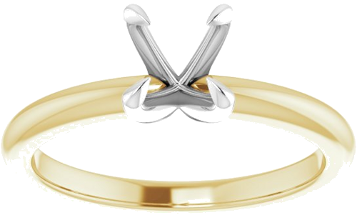 Sužadėtuvių Žiedas „Solitaire“ 585 Baltojo Ir Geltonojo Aukso Round 6mm (3)