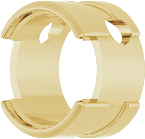 Pakabukas „Round Half-Bezel Slide“ 14k yellow gold Round 9mm (2)