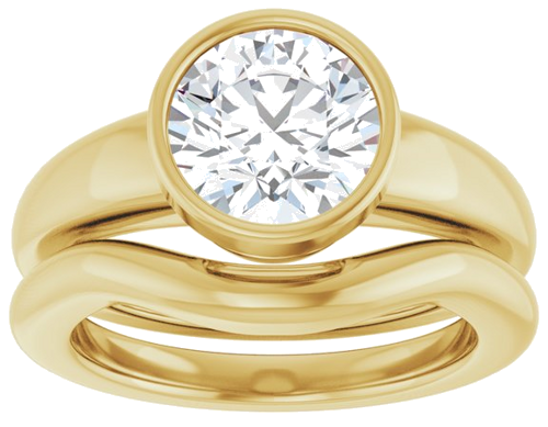 Sužadėtuvių Žiedas „Bezel-Set Solitaire“ 14k yellow gold Round 8.2mm (8)