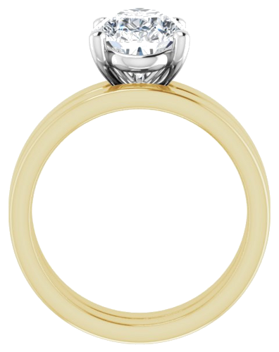 Sužadėtuvių Žiedas „Solitaire“ 18k yellow/white gold Pear 12mm x 8mm (7)