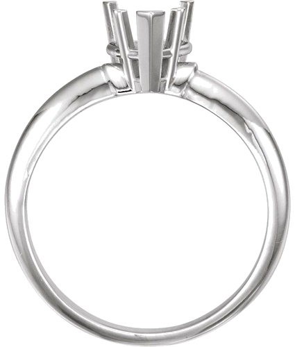 14K White 10x8 mm Heart Solitaire Ring Mounting (2)