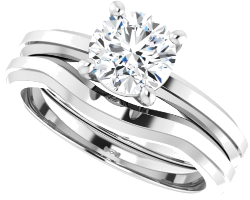 Continuum Sterling Silver 6.5 mm Round Solitaire Engagement Ring Mounting (10)