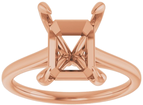 Sužadėtuvių Žiedas „Claw-Prong Solitaire“ 14k rose gold Emerald 10mm x 8mm (3)