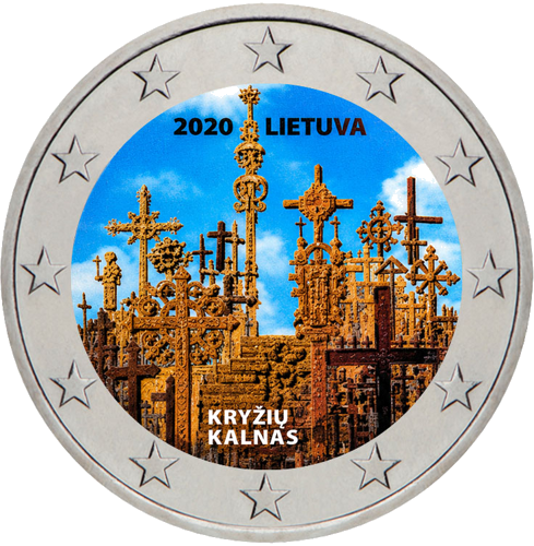 2020 Литва Монета от 2 евро Хълмът на кръстовете (1)