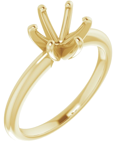14K Yellow  7 mm Round Solitaire Engagement Ring Mounting (1)