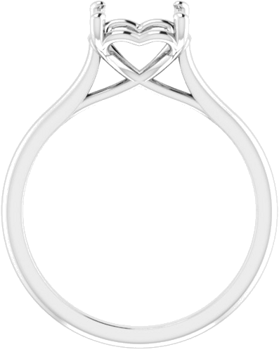 14K White  6 mm Square Solitaire Engagement Ring Mounting (2)