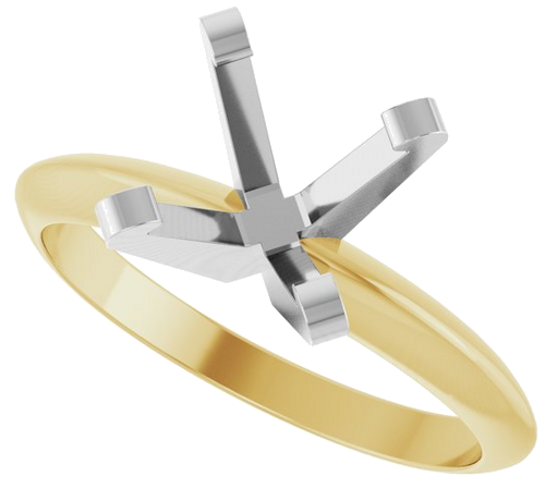 Sužadėtuvių Žiedas „Solitaire“ 14k yellow/white gold Oval 8.5mm x 6.5mm (5)
