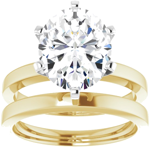 Sužadėtuvių Žiedas „Solitaire“ 585 Baltojo Ir Geltonojo Aukso Oval 11mm x 9mm (8)