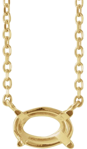 Pakabukas „Solitaire“ 585 Geltonojo Aukso Oval 6mm x 4mm (1)