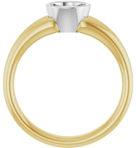 Sužadėtuvių Žiedas „Bezel-Set Solitaire“ 18k yellow/white gold Round 6mm (2)