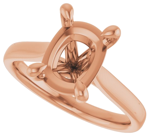 Sužadėtuvių Žiedas „Claw-Prong Solitaire“ 14k rose gold Elongated Cushion 10mm x 8mm (5)