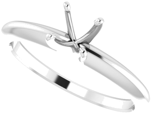 Sužadėtuvių Žiedas „Solitaire“ 585 Baltojo Aukso Round 5mm x 5.3mm (5)