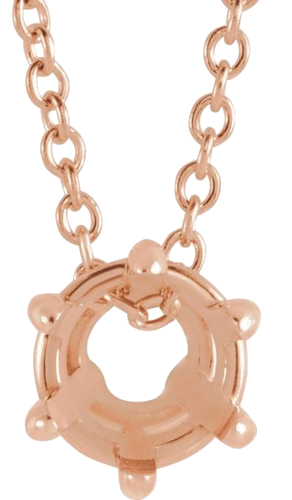 Pakabukas „Solitaire“ 585 Rožinis Aukso Round 5mm (1)