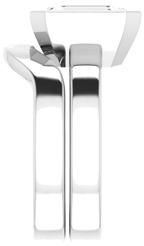 14K White 10x8 mm Emerald Solitaire Engagement Ring Mounting (9)