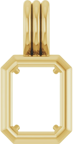 Pakabukas „Back-Set Solitaire“ 14k yellow gold Emerald 8mm x 6mm (1)