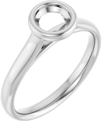 14K White  5.2 mm Round Solitaire Engagement Ring Mounting (1)