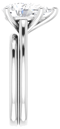 Platinum 12x8 mm Pear Solitaire Engagement Ring Mounting (9)