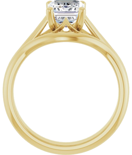 14K Yellow 8x6 mm Emerald Solitaire Engagement Ring Mounting (7)