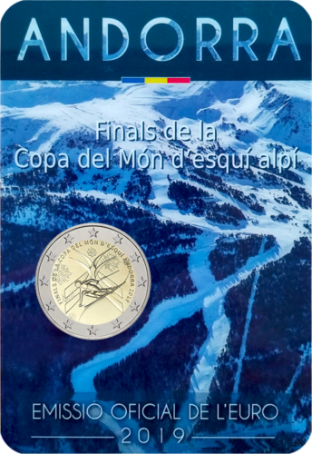 2019 Andoras kalnu slēpošanas kausa 2 eiro monēta (2)