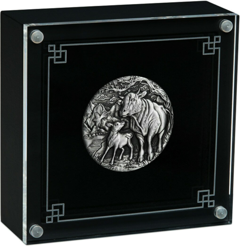 2 oz Год Быка 2021 Австралия серебряная монета (античный дизайн Сендинто) (2)