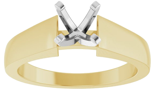 14K Yellow White 5.8 mm Round Solitaire Engagement Ring Mounting (3)