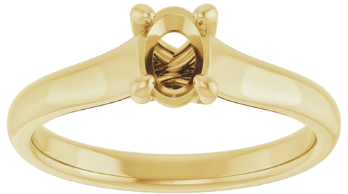 Sužadėtuvių Žiedas „Solitaire“ 585 Geltonojo Aukso Oval 6mm x 4mm (3)