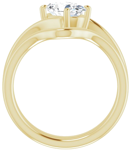 Sužadėtuvių Žiedas „Solitaire Bypass“ 14k yellow gold Oval 8mm x 6mm (7)