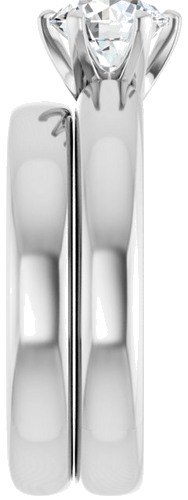 Sužadėtuvių Žiedas „Solitaire“ 585 Baltojo Aukso Round 6.5mm (9)