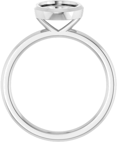 Sužadėtuvių Žiedas „Bezel-Set Solitaire“ 14k white gold Oval 10mm x 7mm (2)