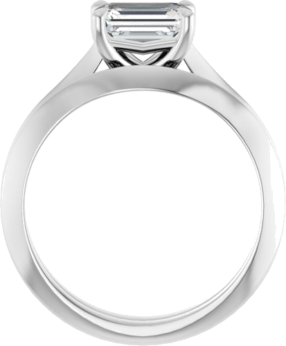 Sužadėtuvių Žiedas „Claw-Prong Solitaire“ 14k white gold Emerald 7mm x 5mm (7)
