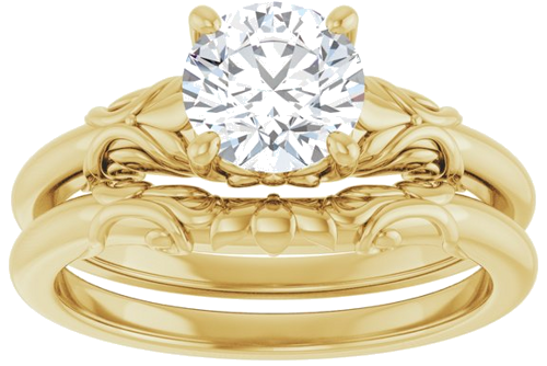 Sužadėtuvių Žiedas „Solitaire“ 14k yellow gold Round 6.5mm (8)
