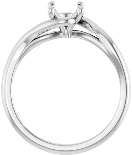 Sužadėtuvių Žiedas „Bypass“ 14k white gold Oval 7.5mm x 5.5mm (2)