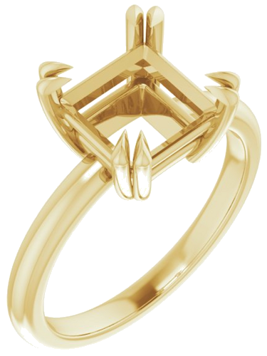 Sužadėtuvių Žiedas „Double Claw-Prong Solitaire“ 14k yellow gold Square 8mm (1)