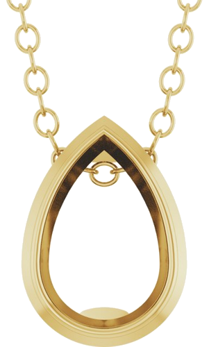 Pakabukas „Solitaire“ 14k yellow gold Pear 6mm x 4mm (1)
