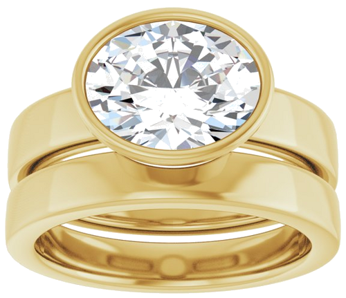 Sužadėtuvių Žiedas „Bezel-Set Solitaire“ 14k yellow gold Oval 10mm x 8mm (8)