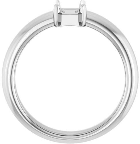 Sužadėtuvių Žiedas „Half-Bezel Solitaire“ 14k white gold Emerald 6mm x 4mm (2)
