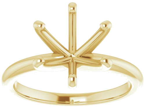 14K Yellow  9.4 mm Round Solitaire Engagement Ring Mounting (3)