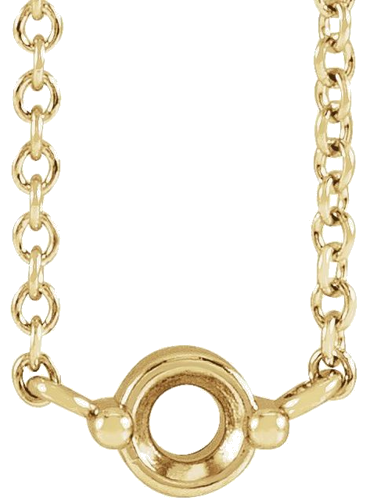 14K Yellow 1-Stone Family 18  Necklace Mounting (1)