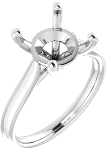 14K White 10 mm Round Engagement Ring Mounting (1)