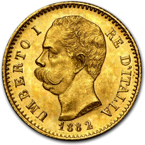 20 лир Умберто I 1879-1897 Королевство Италия золотая монета (1)