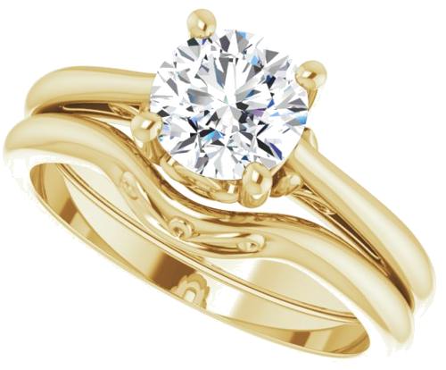 Sužadėtuvių Žiedas „Solitaire“ 14k yellow gold Round 6.5mm (10)