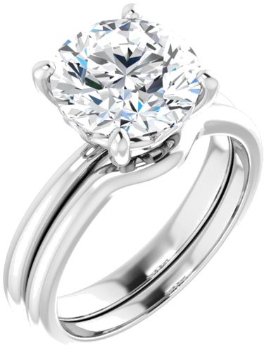 14K White 9.4 mm Round Solitaire Engagement Ring Mounting (6)