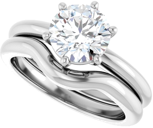 Sužadėtuvių Žiedas 14k white gold Round 7.4mm (10)
