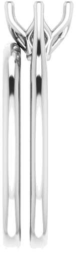 14K White 6 mm Cushion Engagement Ring Mounting (9)